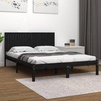 Berkfield Home Bed Frame Black Solid Wood Pine 200x200 cm