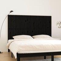 Berkfield Home Wall Headboard Black 185x3x110 cm Solid Wood Pine | Size: 185 x 3 x 110 cm