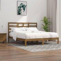 Berkfield Home Bed Frame Honey Brown Solid Wood 200x200 cm