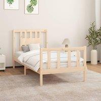 Berkfield Home Bed Frame with Headboard Solid Wood Pine 90x200 cm in Brown