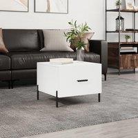 Berkfield Home Coffee Table White 50x50x40 cm Engineered Wood | Size: 50 x 50 x 40 cm