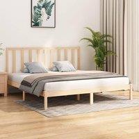 Berkfield Home Bed Frame Solid Wood Pine 200x200 cm in Brown