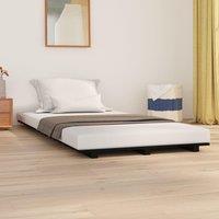Berkfield Home Bed Frame Black 90x190 cm Single Solid Wood Pine