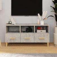 Berkfield Home TV Cabinet Concrete Grey 102x36x50 cm Engineered Wood | Size: 102 x 36 x 50 cm