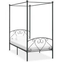 Berkfield Home Canopy Bed Frame Grey Metal 90x200 cm