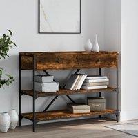 Berkfield Home Console Table with Drawers & Shelves Smoked Oak Engineered Wood in Brown