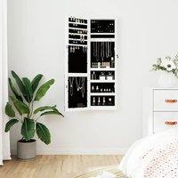 Berkfield Home Mirror Jewellery Cabinet with LED Lights Wall Mounted White