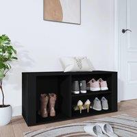 Berkfield Home Shoe Cabinet Black 100x35x45 cm Engineered Wood | Size: 100 x 35 x 45 cm