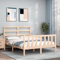 Berkfield Home Bed Frame with Headboard 120x200 cm Solid Wood in Brown