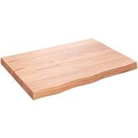 Berkfield Home Wall Shelf Light Brown 80x60x(2-6) cm Treated Solid Wood Oak