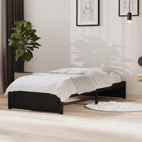 Berkfield Home Bed Frame Black Solid Wood 90x190 cm Single