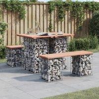 Berkfield Home Garden Bench Gabion Design 100x70x72 cm Solid Wood Douglas in Brown | Size: 100 x 70 x 72 cm