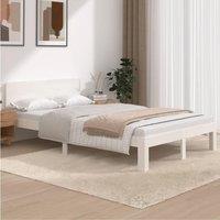 Berkfield Home Bed Frame White Solid Wood Pine 120x200 cm | Size: Small Double