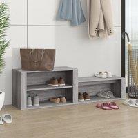 Berkfield Home Shoe Cabinet Grey Sonoma 150x35x45 cm Engineered Wood | Size: 150 x 35 x 45 cm