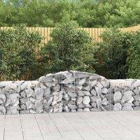 Berkfield Home Arched Gabion Baskets 3 pcs 300x50x60/80 cm Galvanised Iron in Silver