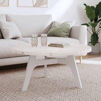 Berkfield Home Table Top Round White 90x3 cm Solid Wood Pine | Size: 90x3 cm