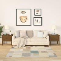 Berkfield Home Side Tables 2 pcs Honey Brown 50x50x49 cm Solid Wood Pine | Size: 50 x 50 x 49 cm