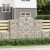 Berkfield Home Arched Gabion Baskets 4 pcs 200x50x140/160 cm Galvanised Iron in Silver