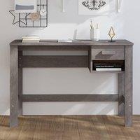 Berkfield Home Desk HAMAR Light Grey 110x40x75 cm Solid Wood Pine | Size: 110 x 40 x 75 cm