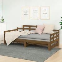 Berkfield Home Pull-out Day Bed Honey Brown Solid Wood Pine 2x(90x190) cm