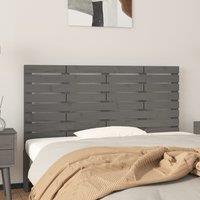 Berkfield Home Wall Headboard Grey 126x3x63 cm Solid Wood Pine | Size: 126 x 3 x 63 cm