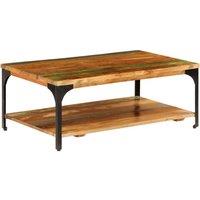 Berkfield Home Coffee Table with Shelf 100x60x35 cm Solid Reclaimed Wood in Brown | Size: 100 x 60 x 35 cm