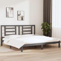 Berkfield Home Bed Frame Grey Solid Wood Pine 200x200 cm