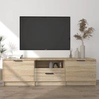 Berkfield Home TV Cabinet Sonoma Oak 140x35x40 cm Engineered Wood in Brown | Size: 140 x 35 x 40 cm
