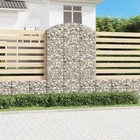 Berkfield Home Arched Gabion Basket 150x30x220/240 cm Galvanised Iron in Silver