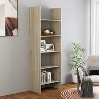Berkfield Home Book Cabinet Sonoma Oak 60x35x180 cm Engineered Wood in Brown | Size: 60 x 35 x 180 cm