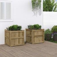 Berkfield Home Garden Planters 2 pcs Impregnated Wood Pine in Brown
