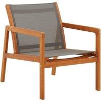Berkfield Home Garden Lounge Chair Grey Solid Eucalyptus Wood & Textilene