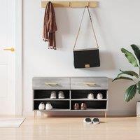 Berkfield Home Shoe Bench Grey Sonoma 102x35x55 cm Engineered Wood | Size: 102 x 35 x 55 cm