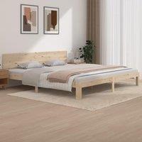 Berkfield Home Bed Frame Solid Wood Pine 200x200 cm in Brown
