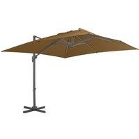 Berkfield Home Cantilever Umbrella with Aluminium Pole 300x300 cm Taupe in Beige