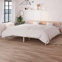 Berkfield Home Bed Frame Solid Wood Pine 200x200 cm in Brown