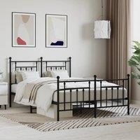 Berkfield Home Metal Bed Frame with Headboard & Footboard Black 140x190 cm