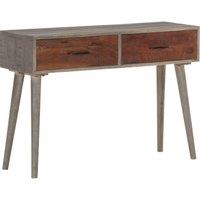 Berkfield Home Console Table Grey 110x35x75 cm Solid Rough Mango Wood | Size: 110 x 35 x 75 cm