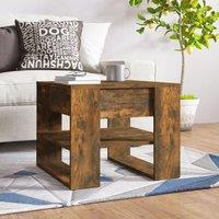 Berkfield Home Coffee Table Smoked Oak 55.5x55x45 cm Engineered Wood in Brown