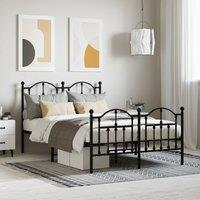 Berkfield Home Metal Bed Frame with Headboard & Footboard Black 120x190 cm Small Double