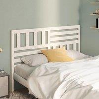 Berkfield Home Bed Headboard White 126x4x100 cm Solid Wood Pine | Size: 126 x 4 x 100 cm