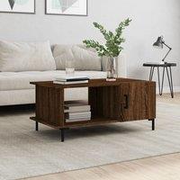 Berkfield Home Coffee Table Brown Oak 90x50x40 cm Engineered Wood | Size: 90 x 50 x 40 cm
