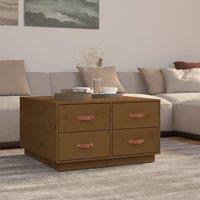 Berkfield Home Coffee Table Honey Brown 80x80x45 cm Solid Wood Pine | Size: 80 x 80 x 45 cm