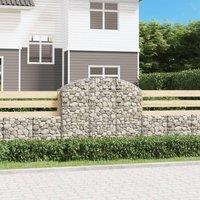 Berkfield Home Arched Gabion Basket 150x50x120/140 cm Galvanised Iron in Silver
