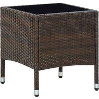 Berkfield Home Garden Table Brown 40x40x45 cm Poly Rattan | Size: 40 x 40 x 45 cm