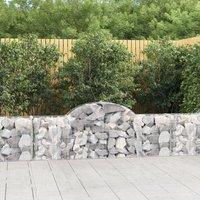 Berkfield Home Arched Gabion Baskets 2 pcs 200x30x60/80 cm Galvanised Iron in Silver