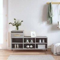 Berkfield Home Shoe Cabinet Grey Sonoma 102x36x60 cm Engineered Wood | Size: 102 x 36 x 60 cm