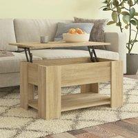 Berkfield Home Coffee Table Sonoma Oak 79x49x41 cm Engineered Wood in Brown | Size: 79 x 49 x 41 cm