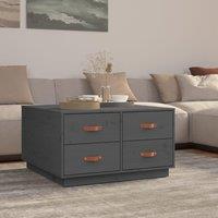Berkfield Home Coffee Table Grey 80x80x45 cm Solid Wood Pine | Size: 80 x 80 x 45 cm
