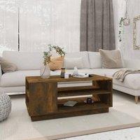 Berkfield Home Coffee Table Smoked Oak 102x55x43 cm Engineered Wood in Brown | Size: 102 x 55 x 43 cm